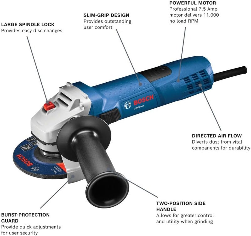 BOSCH GWS8-45 4-1/2 In. Angle Grinder - Image 2